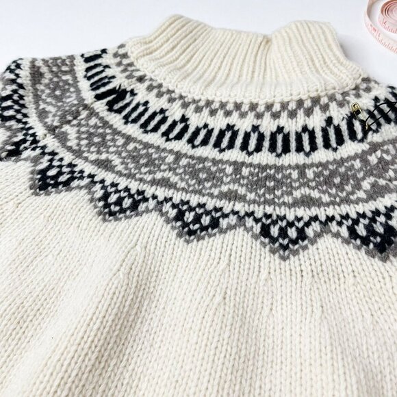 NWT Tambere FairIsle Ivory Wool/Cashmere Blend Turtleneck Gender Neutral Sweater - Picture 3 of 13
